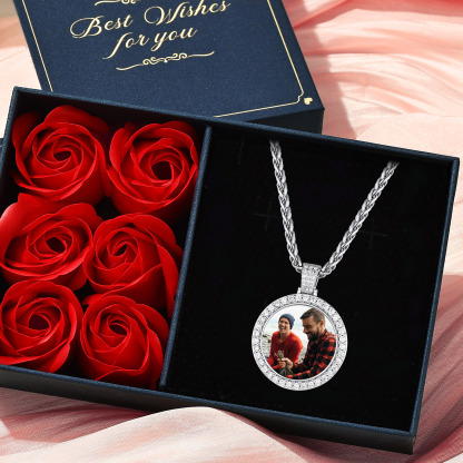 Collier Rond Personnalisé avec Photo et Gravure