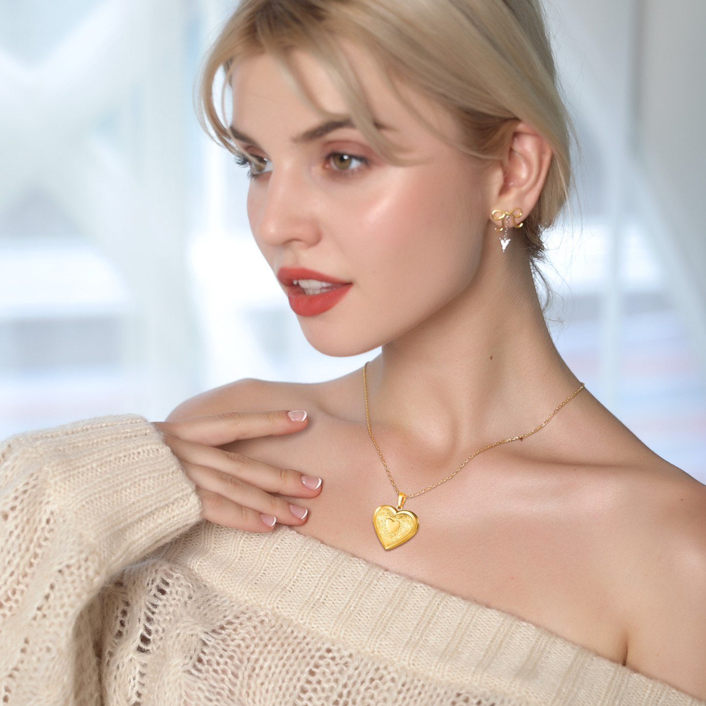 Collier Cœur Personnalisé Photo 