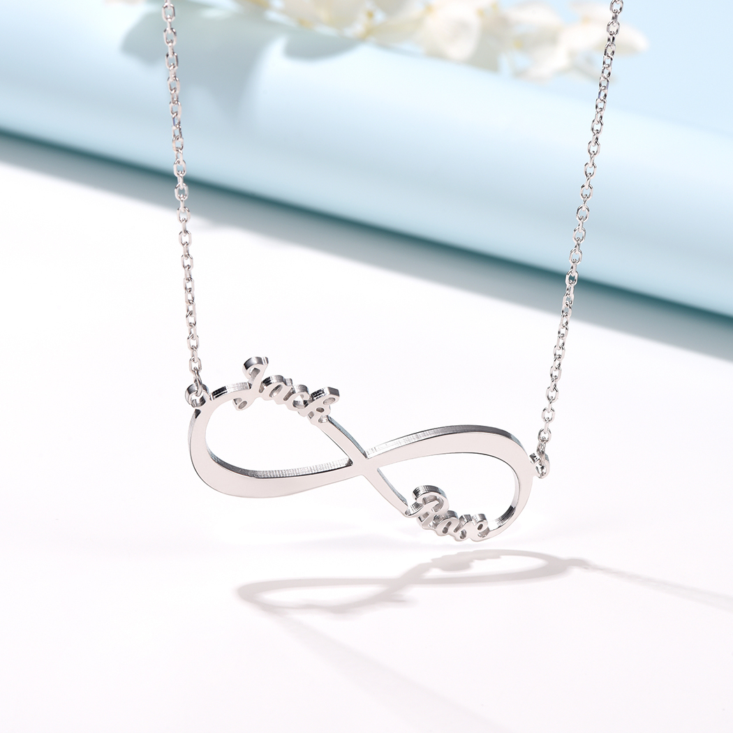 Collier Infini Personnalisé pour Femme Argenté