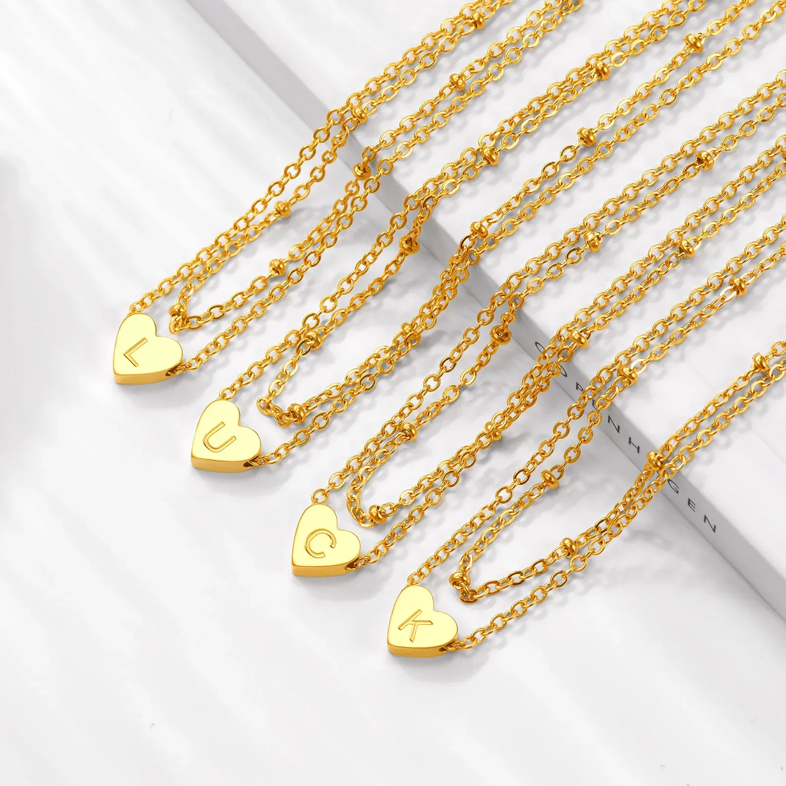 Bracelet de Cheville Cœur Initiale Acier Inoxydable collection