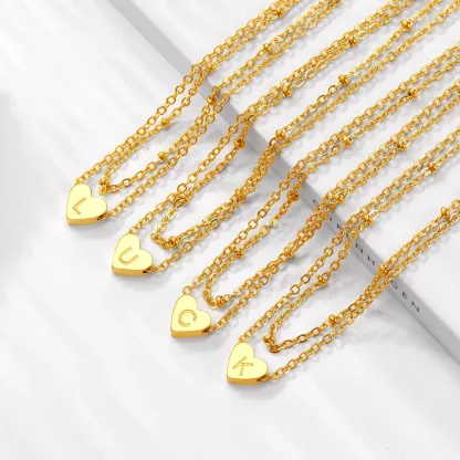 Bracelet de Cheville Cœur Initiale Acier Inoxydable collection