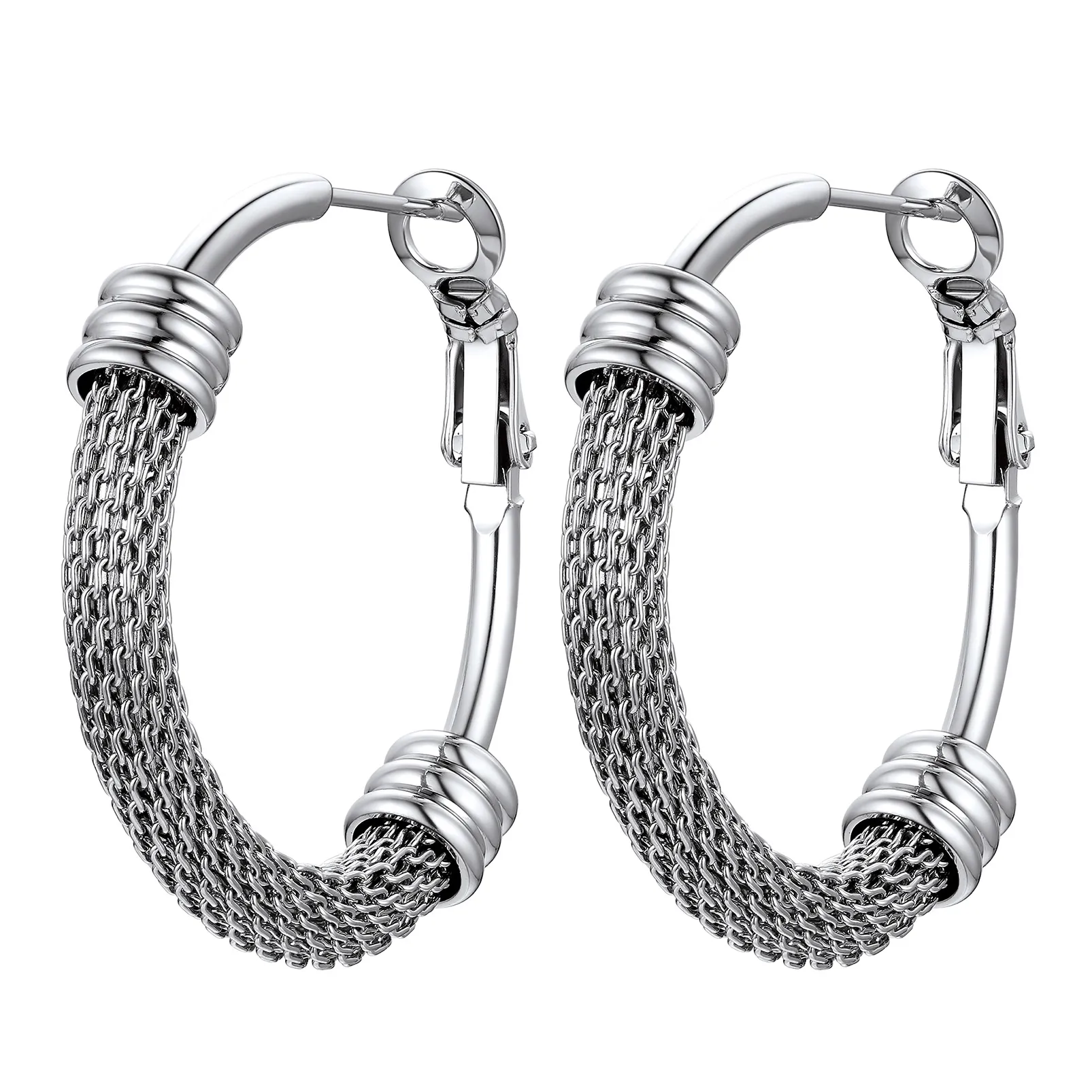 Boucles d'Oreilles Créoles Tendance en Acier Inoxydable 316L 
