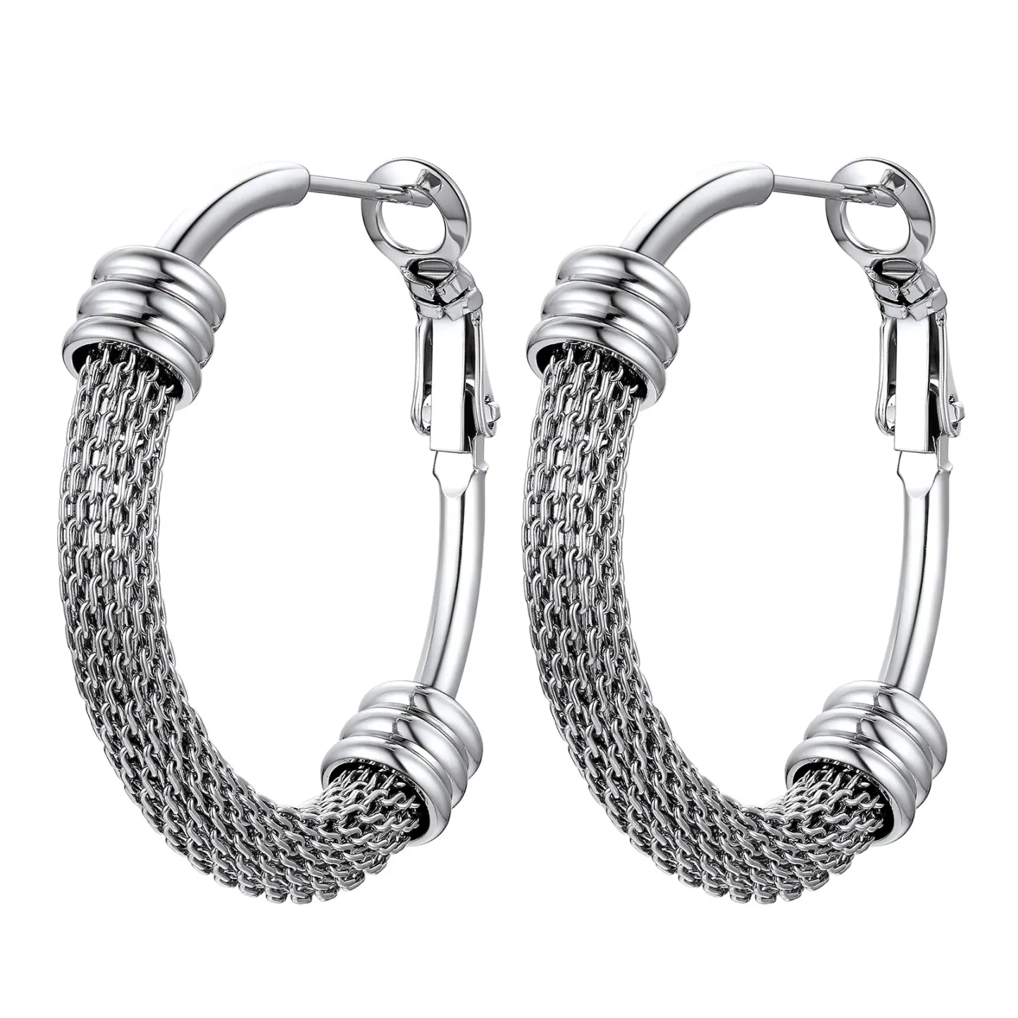 Boucles d'Oreilles Créoles Tendance en Acier Inoxydable 316L 