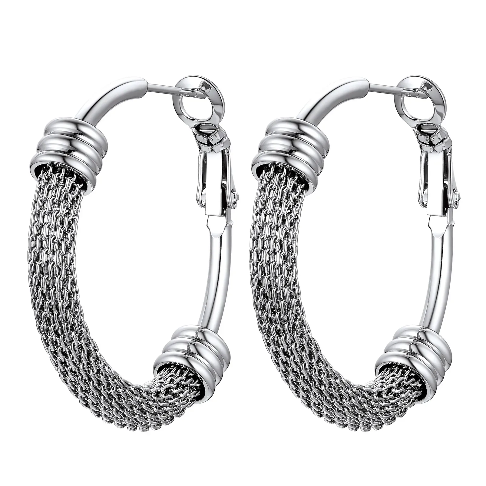 Boucles d'Oreilles Créoles Tendance en Acier Inoxydable 316L 