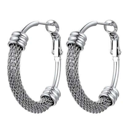 Boucles d'Oreilles Créoles Tendance en Acier Inoxydable 316L 