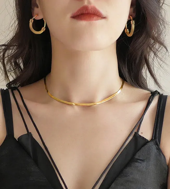 Boucles d'Oreilles Créoles Tendance en Acier Inoxydable