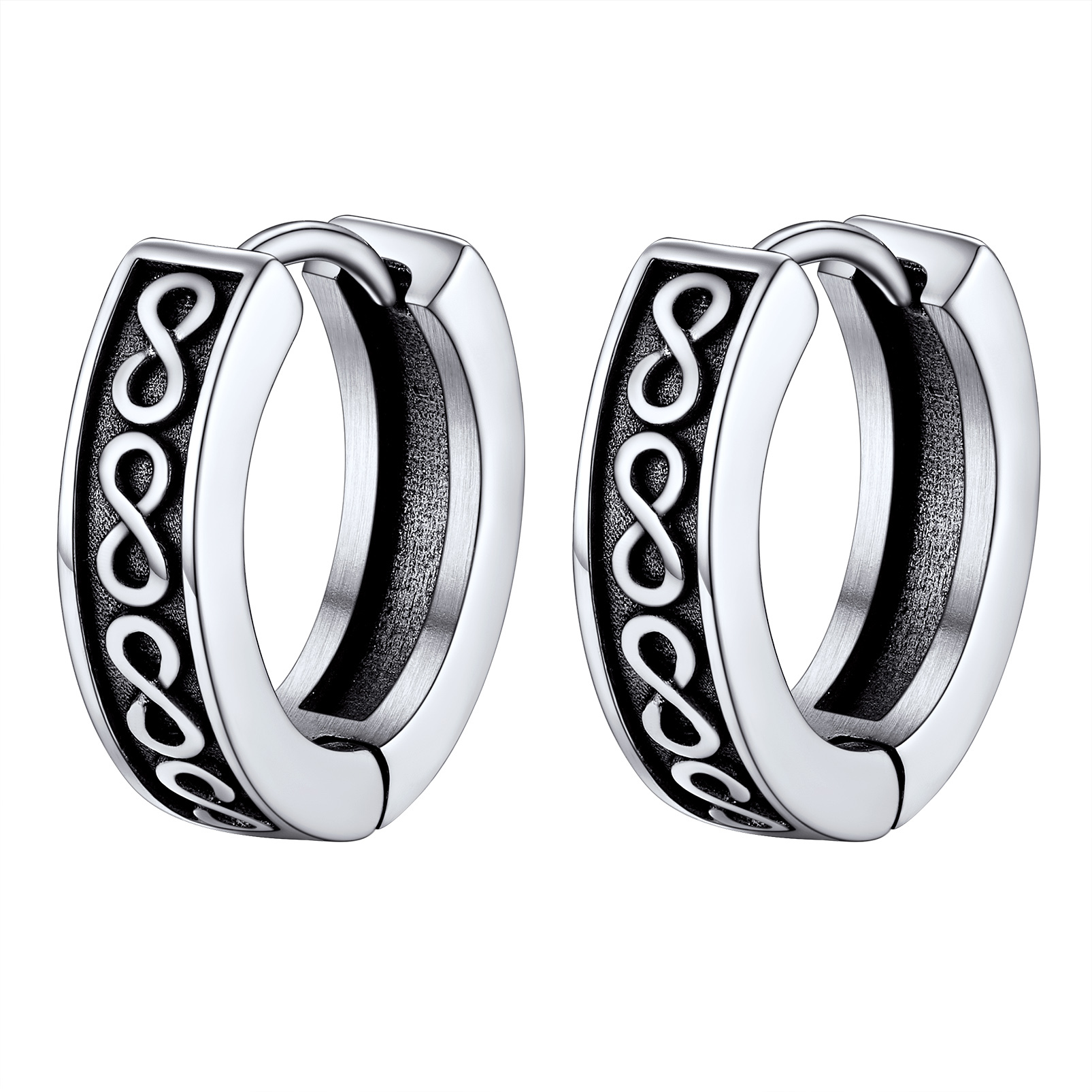 Boucles d’oreilles Infini en Acier Inoxydable pour Homme