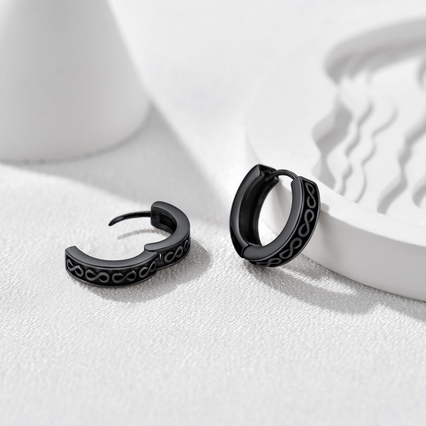 Boucles d’oreilles Infini en Acier Inoxydable pour Homme