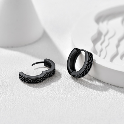 Boucles d’oreilles Infini en Acier Inoxydable pour Homme