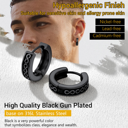 Boucles d’oreilles Infini en Acier Inoxydable pour Homme