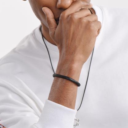 Bracelet en Cuir Tressé Personnalisé avec Fermoir Magnétique Modèle