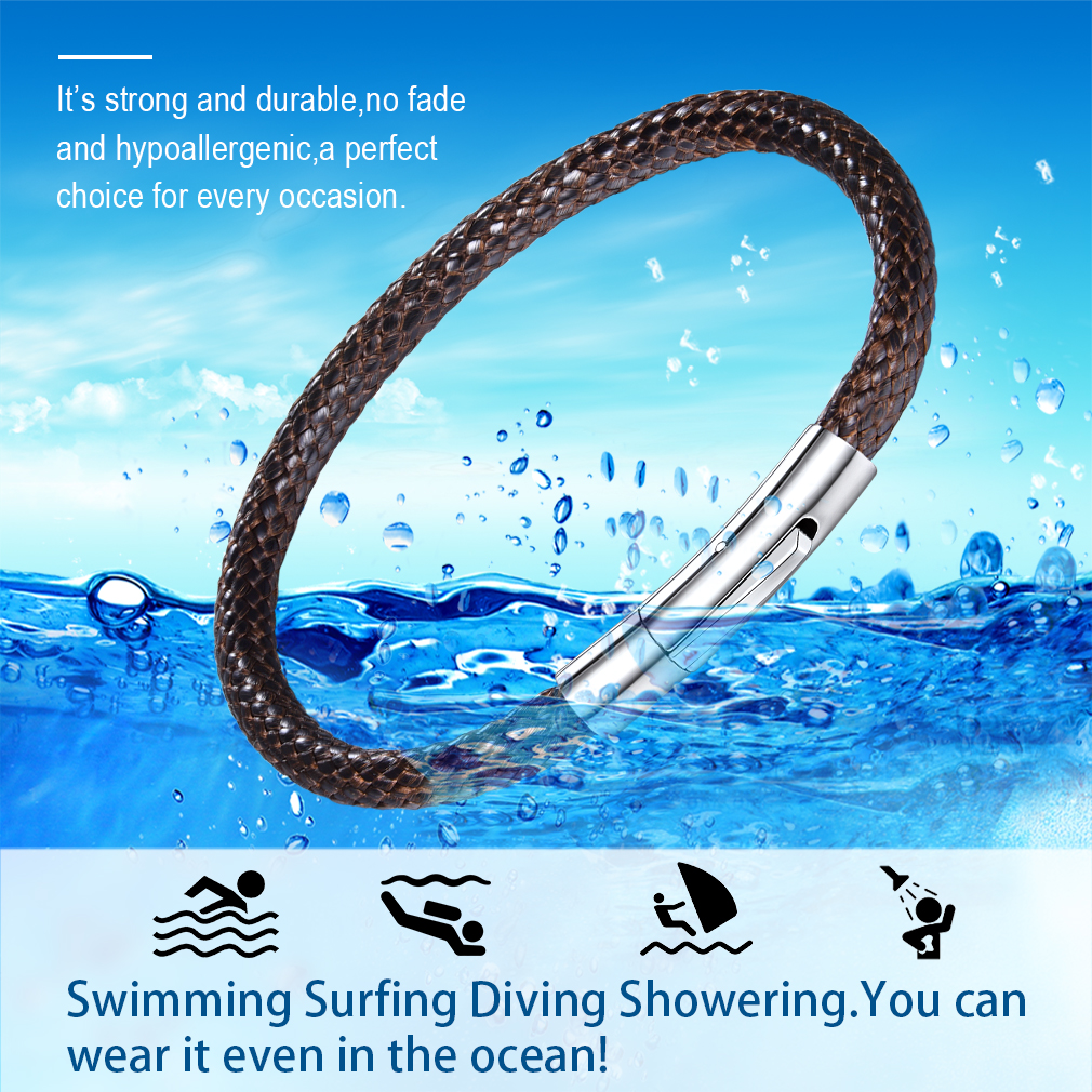 Bracelet en Cuir Tressé Personnalisé avec Fermoir