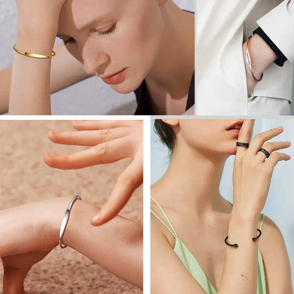 Bracelet Personnalisé Gravé avec Nom pour Femme