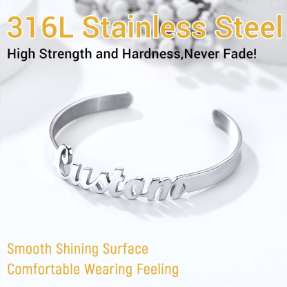  Bracelet Personnalisé avec Nom en Acier Inoxydable 316L  Détail