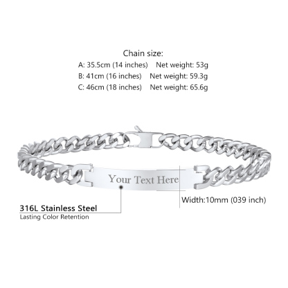 Collier Personnalisé Hip Hop avec Chaîne Cubaine pour Femme Taille