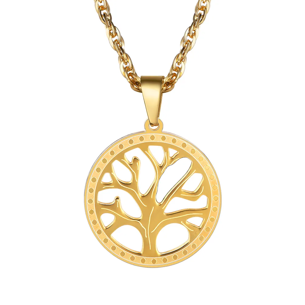Collier Arbre de Vie Nature Spirituelle pour Famille Or
