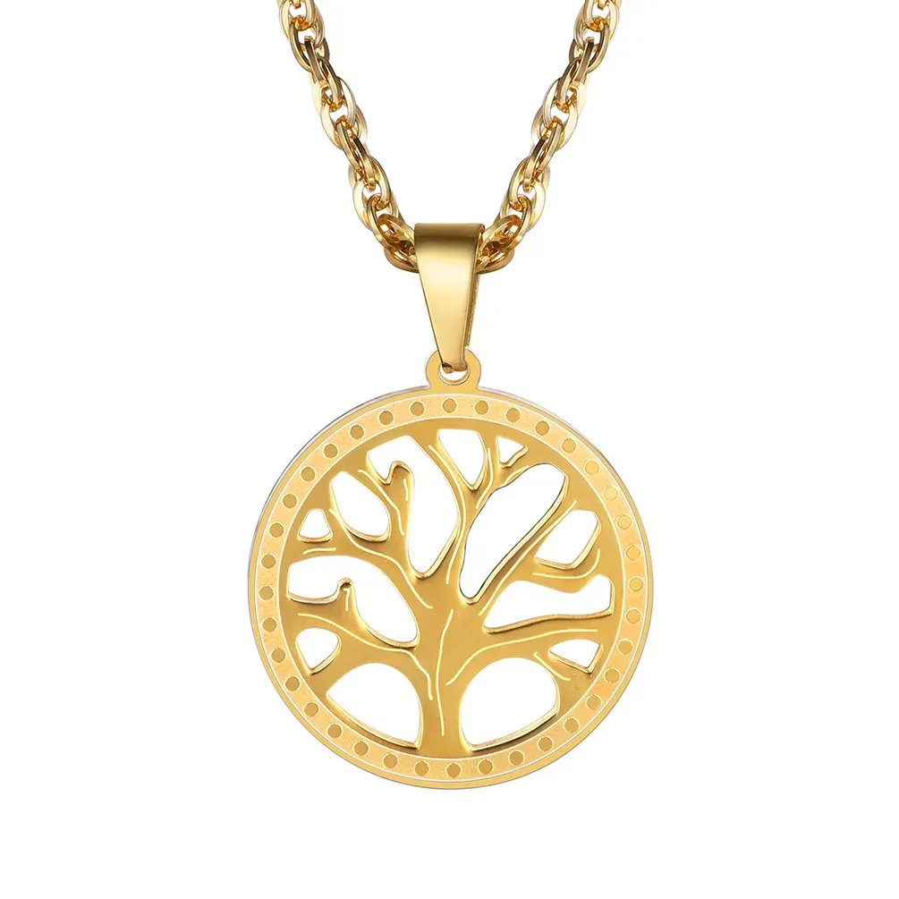 Collier Arbre de Vie Nature Spirituelle pour Famille Or