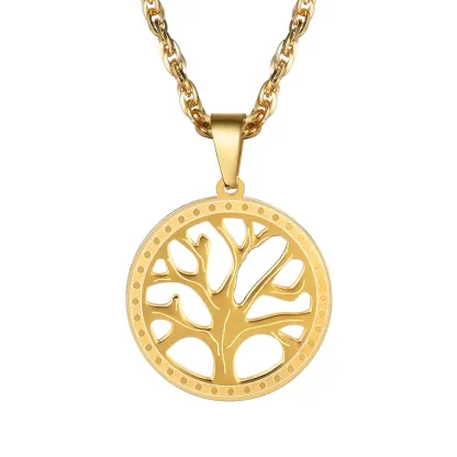 Collier Arbre de Vie Nature Spirituelle pour Famille Or