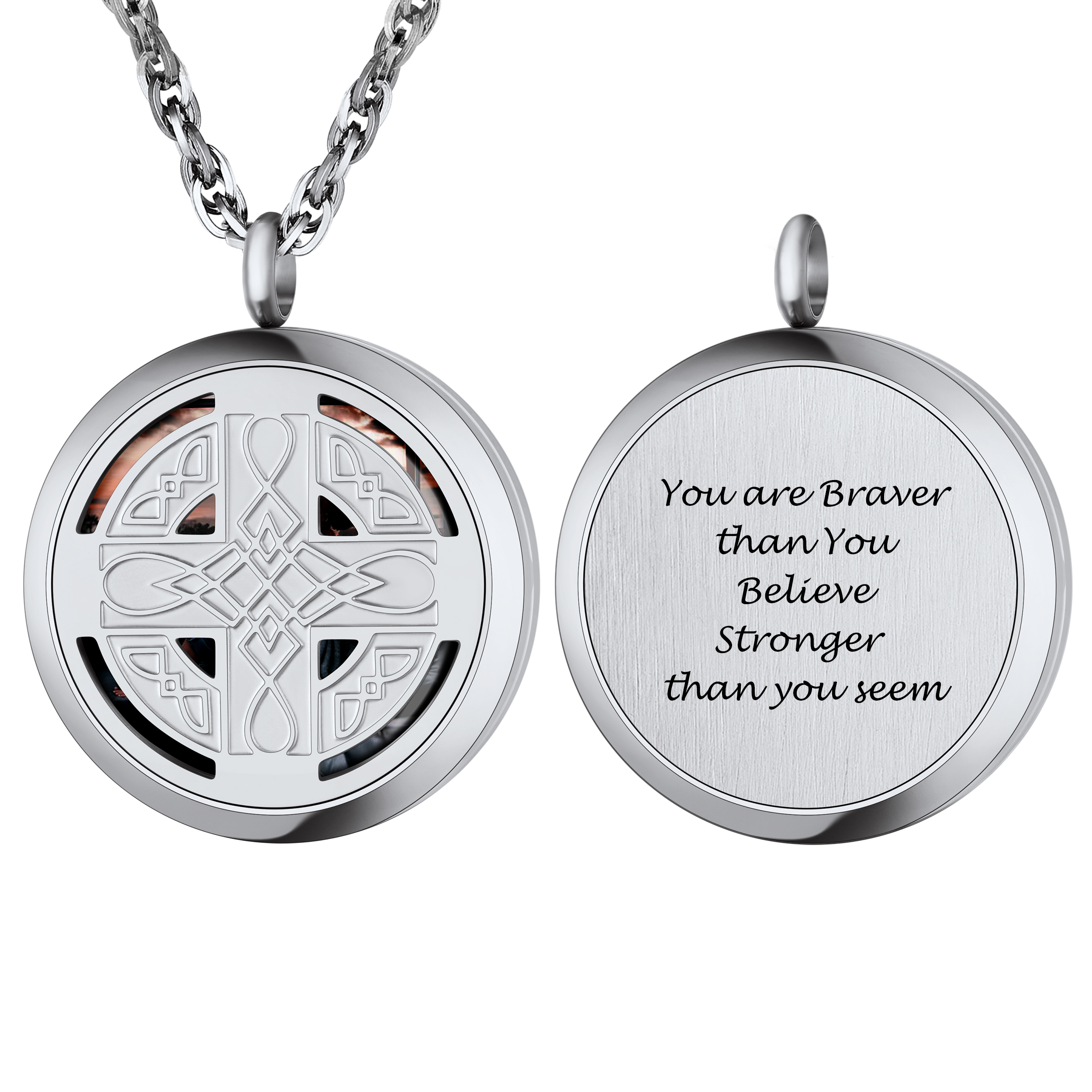 Collier Médaillon Personnalisé avec Photo Gravée Argenté