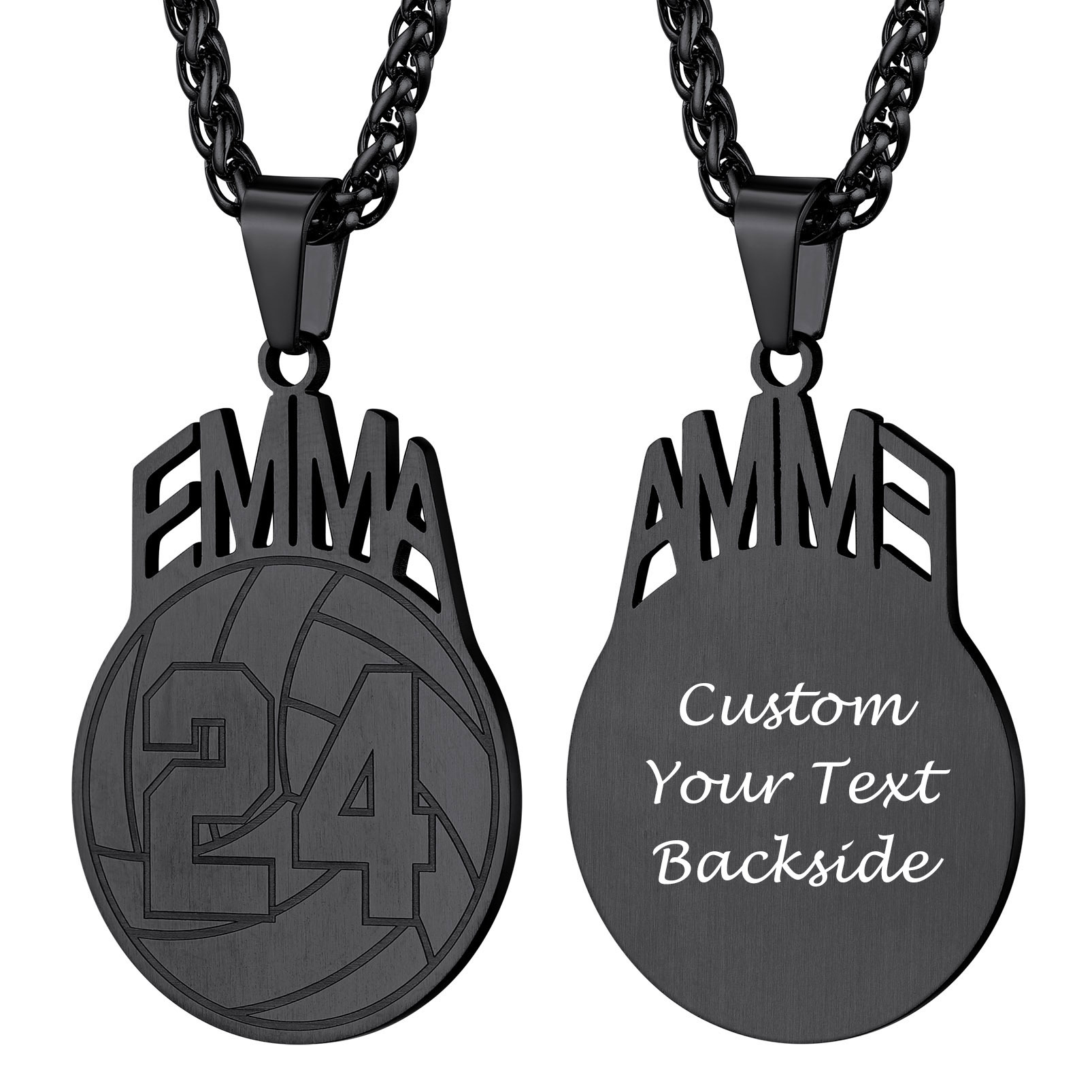  Collier Personnalisé Sport avec Numéro et Chaîne Réglable Volley-ball