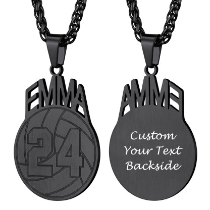  Collier Personnalisé Sport avec Numéro et Chaîne Réglable Volley-ball