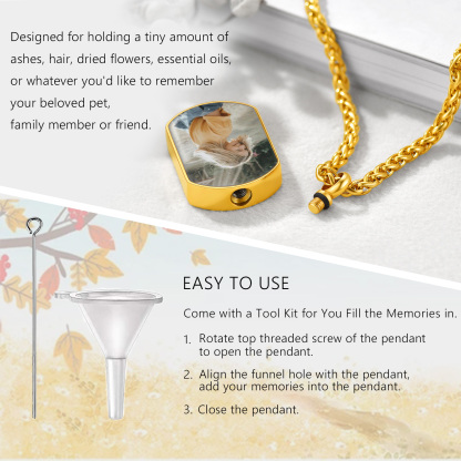 Collier Urne Personnalisé avec Gravure Photo pour Cendres Méthode