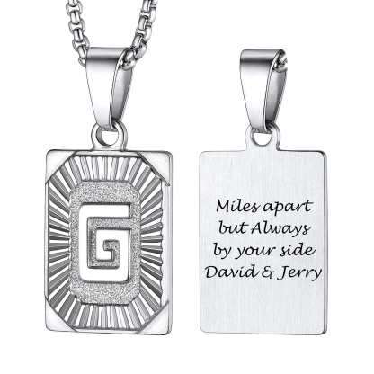 Collier avec Pendentif Médaille Gravée personnalisée pour Homme  Argenté G