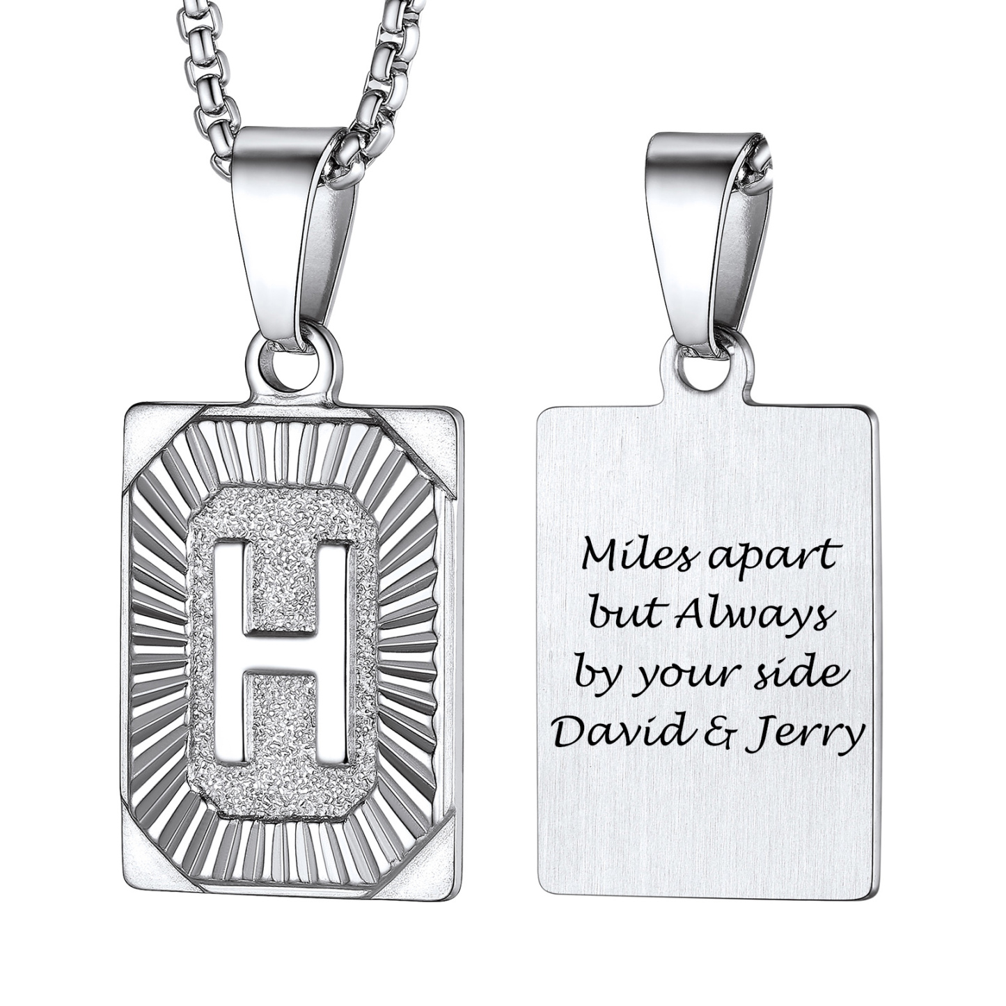 Collier avec Pendentif Médaille Gravée personnalisée pour Homme  Argenté H