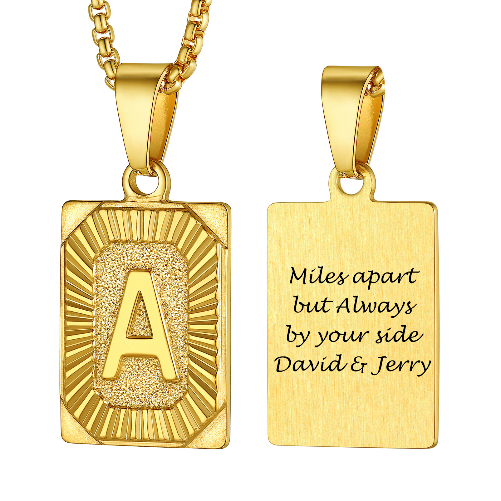 Collier avec Pendentif Médaille Gravée personnalisée pour Homme Or A