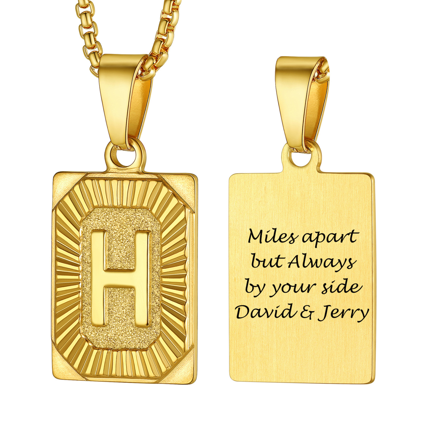 Collier avec Pendentif Médaille Gravée personnalisée pour Homme Or H