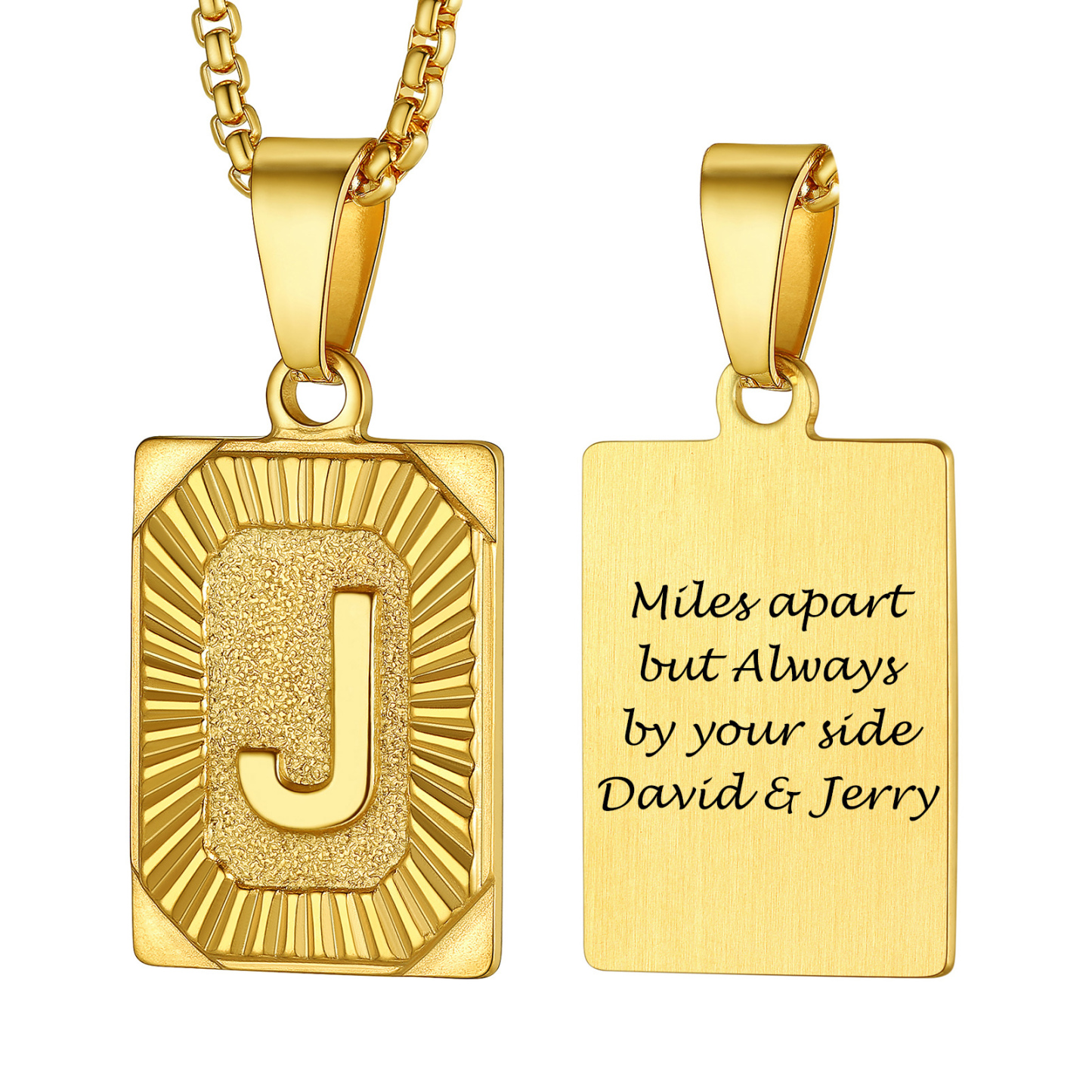 Collier avec Pendentif Médaille Gravée personnalisée pour Homme Or J