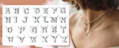 Collier Initiale A-Z en Argent Sterling 925 pour Femmes Collection