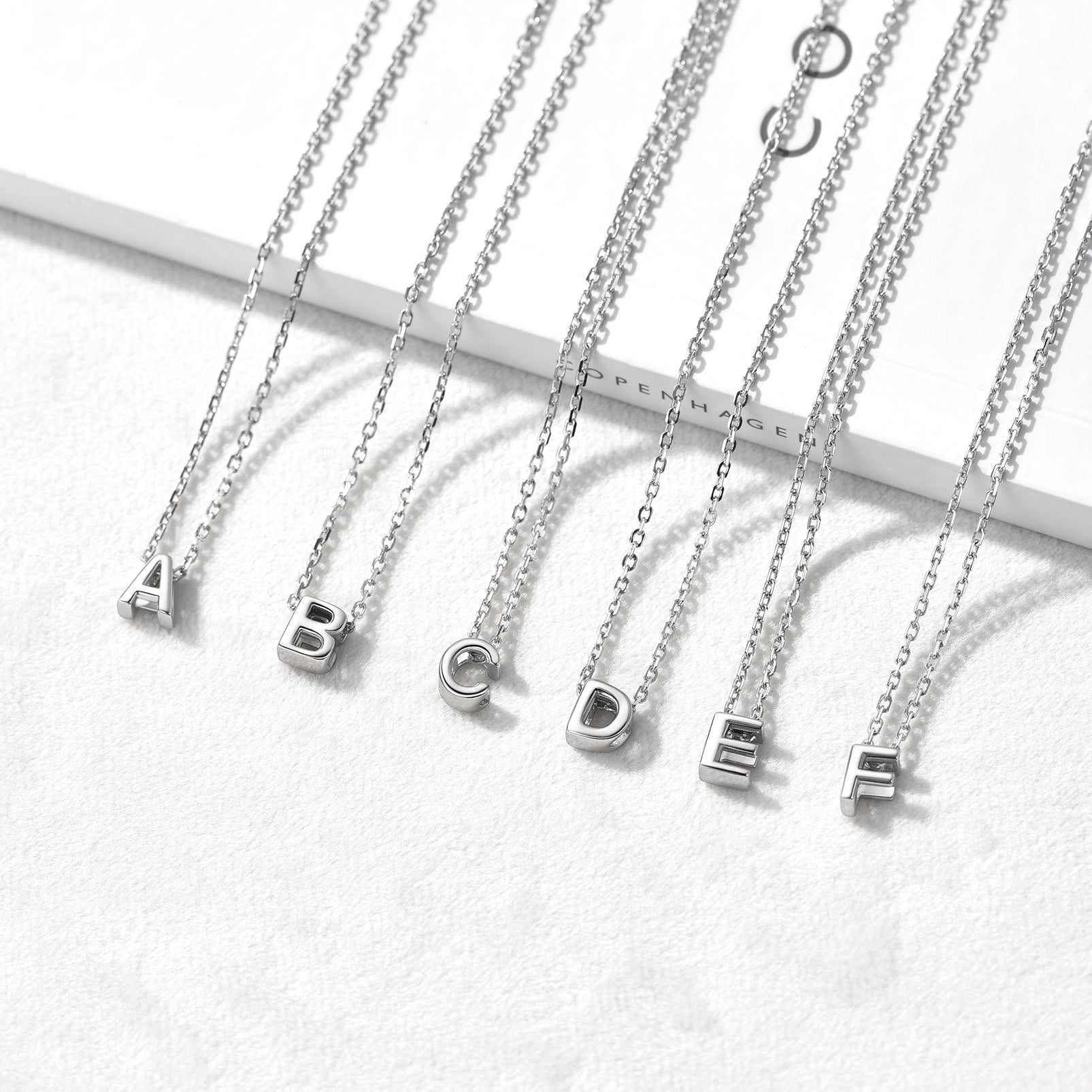 Collier Initiale A-F en Argent Sterling 925 pour Femmes