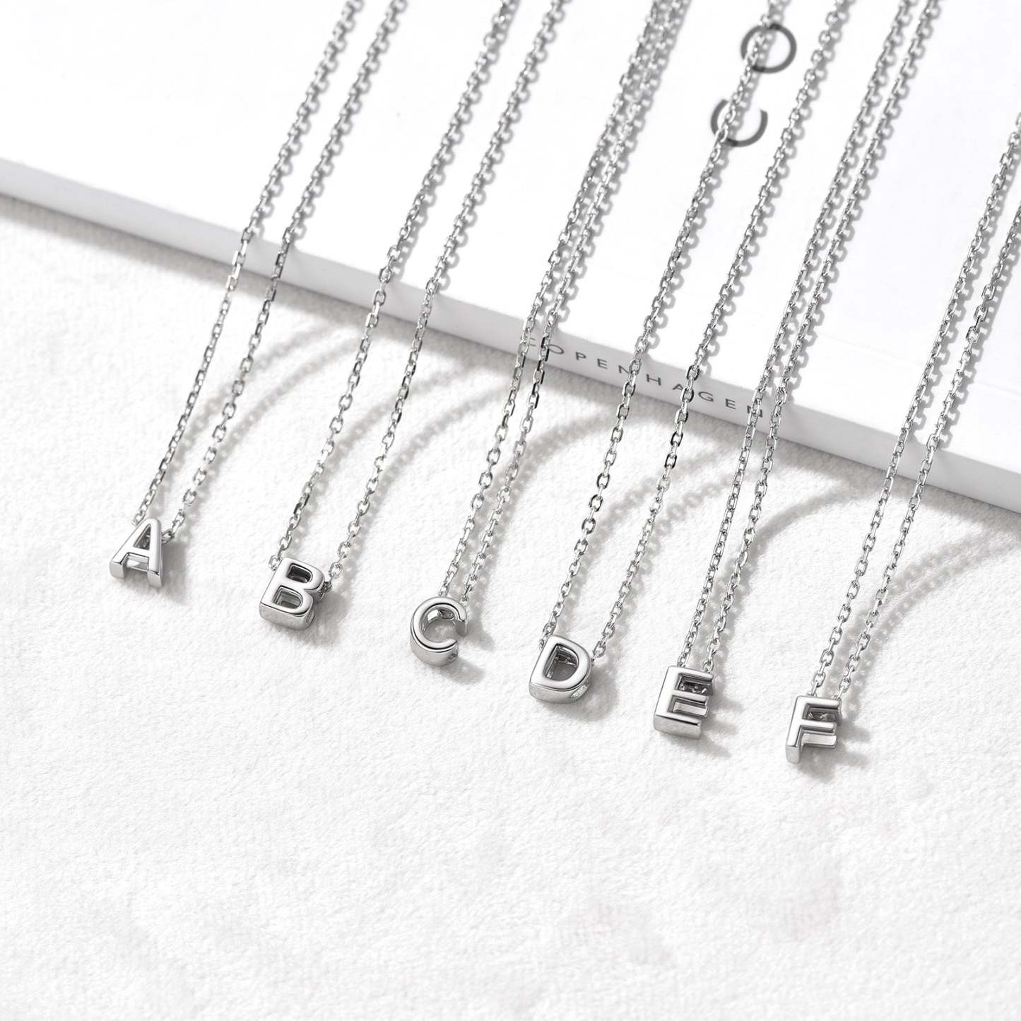 Collier Initiale A-F en Argent Sterling 925 pour Femmes