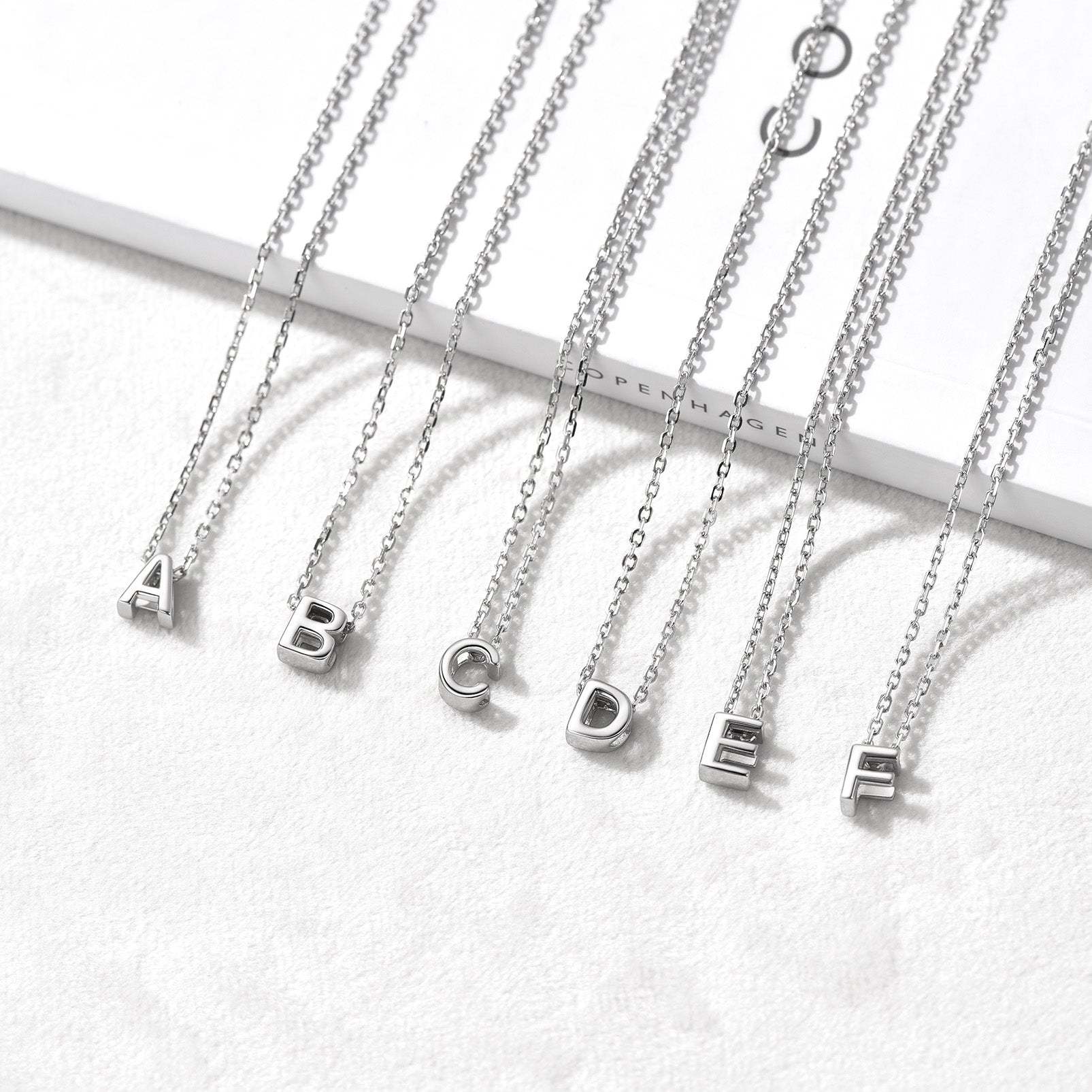 Collier Initiale A-F en Argent Sterling 925 pour Femmes