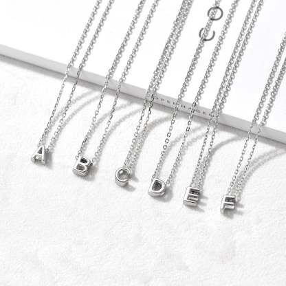 Collier Initiale A-F en Argent Sterling 925 pour Femmes