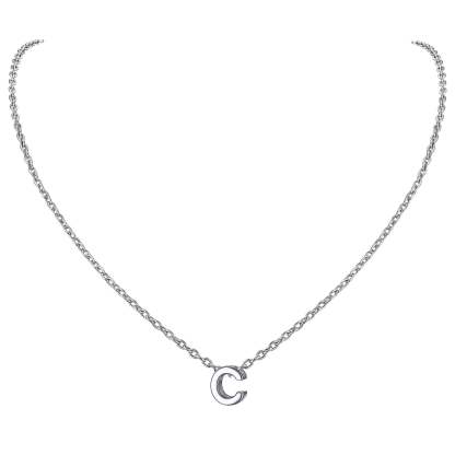 Collier Initiale A-Z en Argent Sterling 925 pour Femmes C