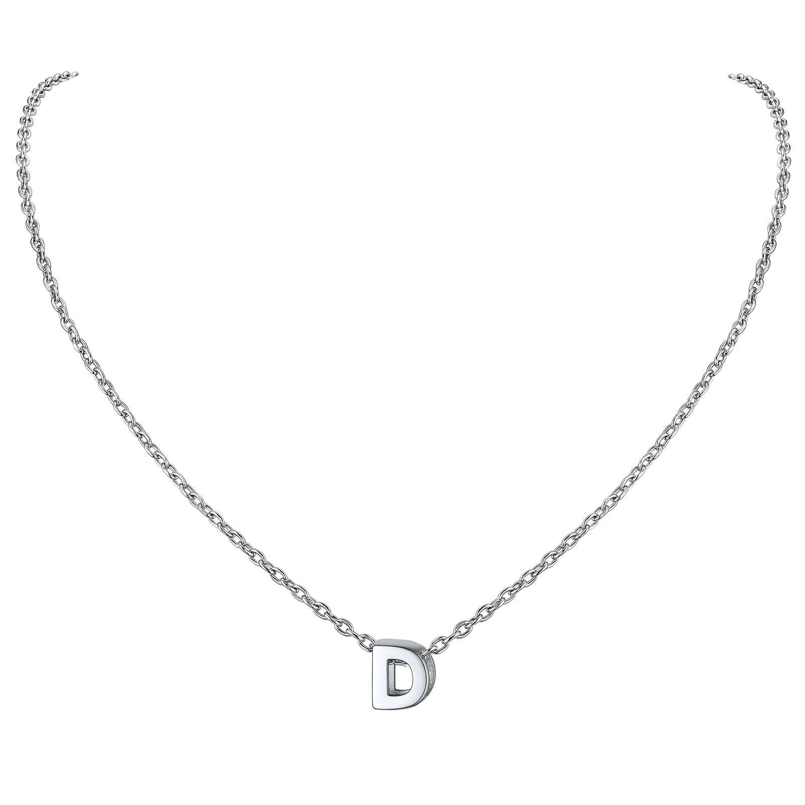 Collier Initiale A-Z en Argent Sterling 925 pour Femmes D