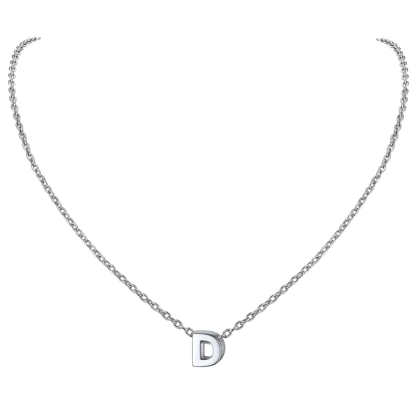 Collier Initiale A-Z en Argent Sterling 925 pour Femmes D