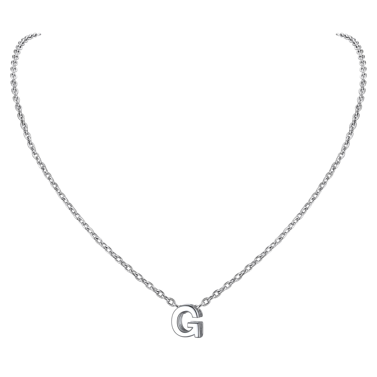 Collier Initiale A-Z en Argent Sterling 925 pour Femmes G