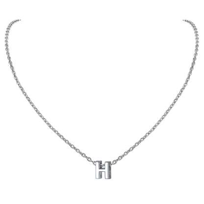 Collier Initiale A-Z en Argent Sterling 925 pour Femmes H