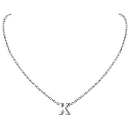 Collier Initiale A-Z en Argent Sterling 925 pour Femmes K