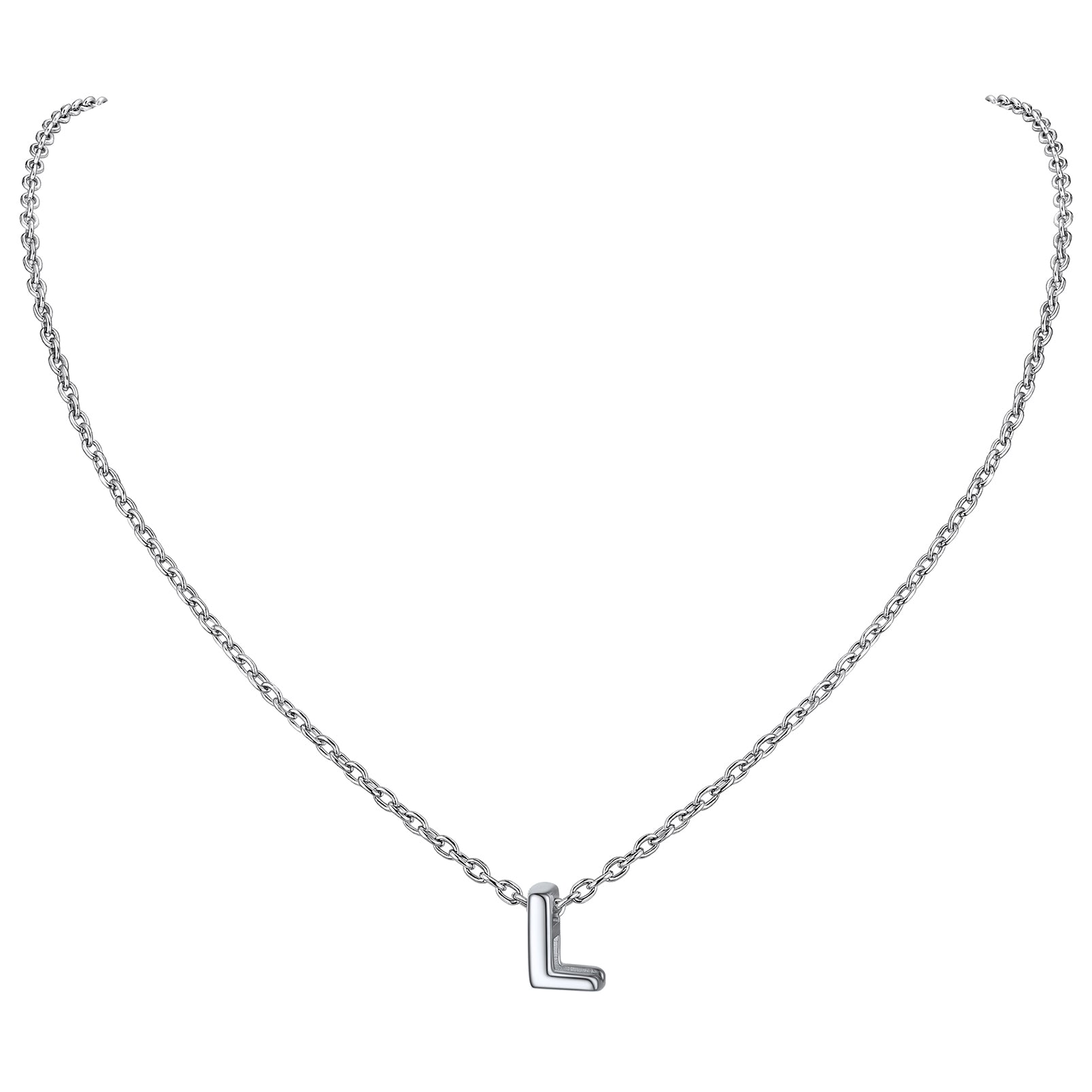 Collier Initiale A-Z en Argent Sterling 925 pour Femmes L