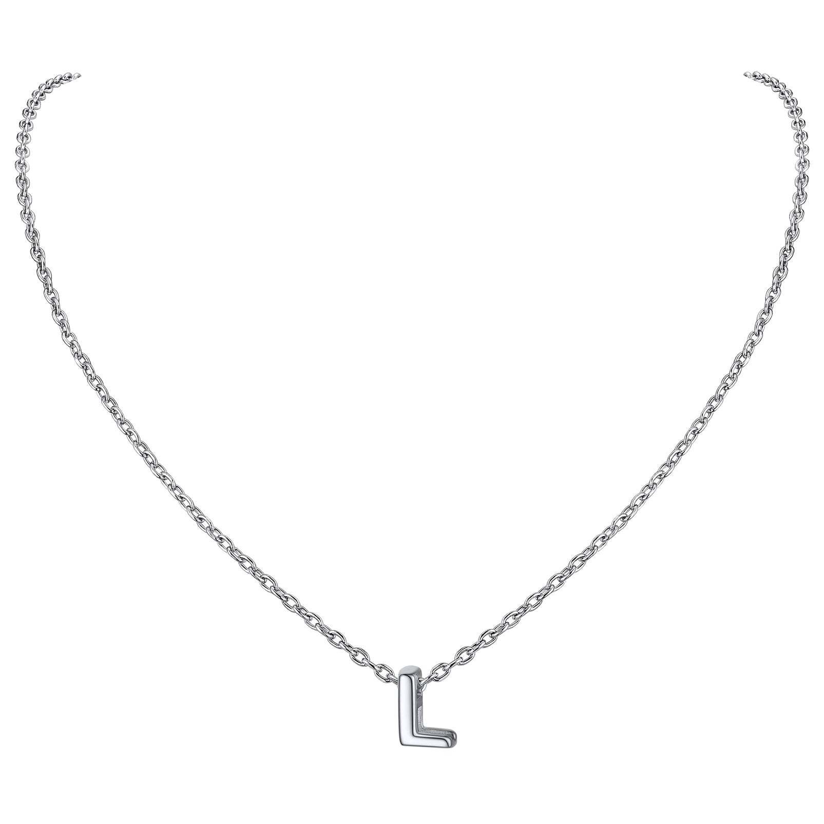 Collier Initiale A-Z en Argent Sterling 925 pour Femmes L