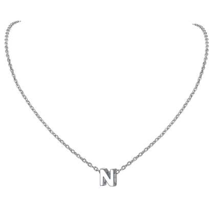 Collier Initiale A-Z en Argent Sterling 925 pour Femmes N