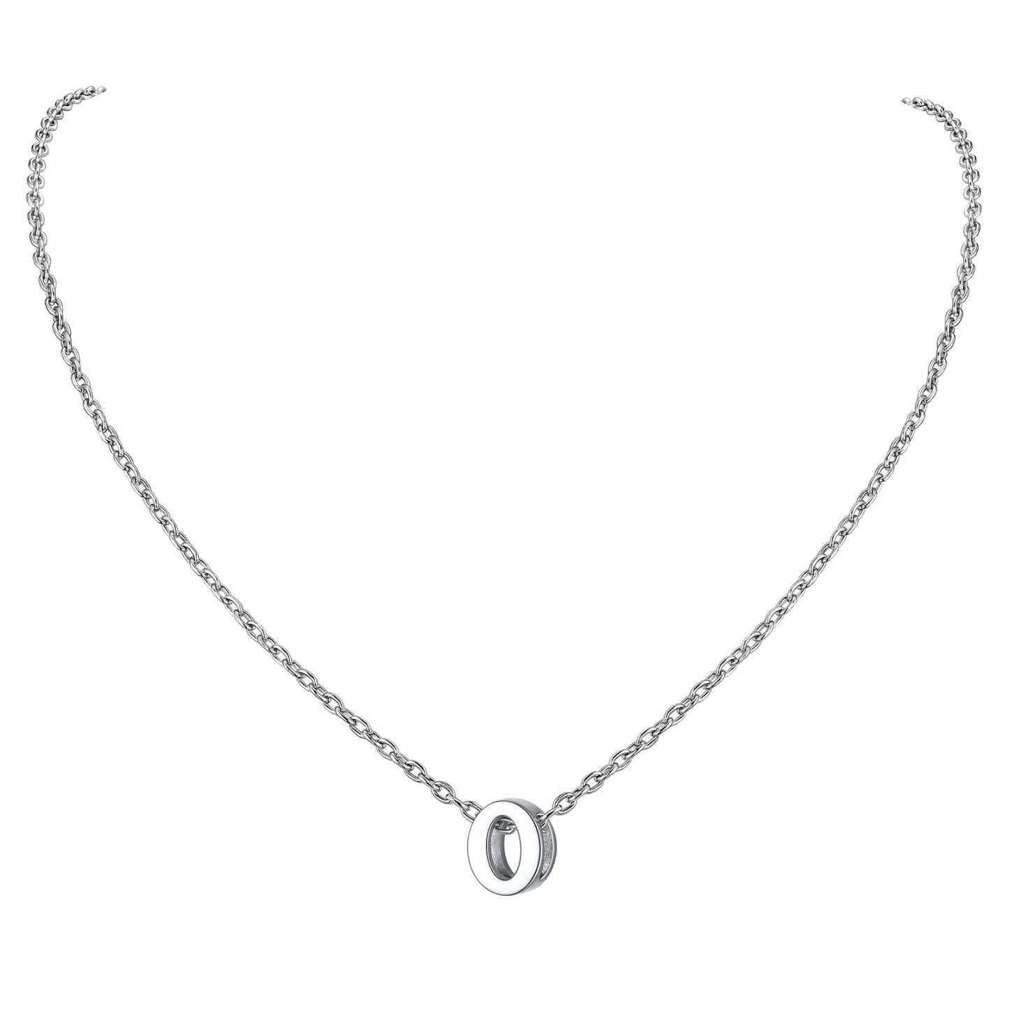 Collier Initiale A-Z en Argent Sterling 925 pour Femmes O