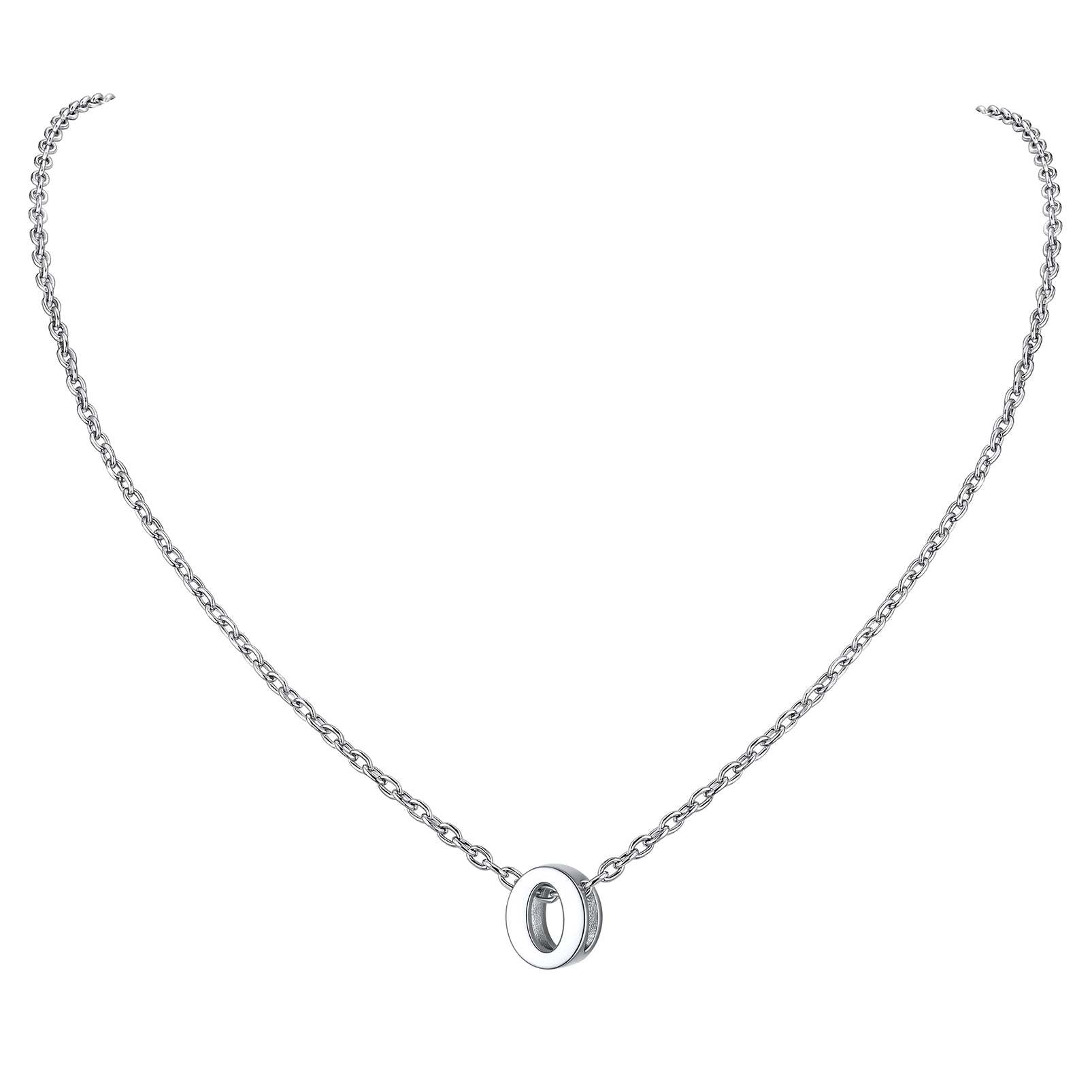 Collier Initiale A-Z en Argent Sterling 925 pour Femmes O