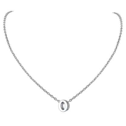 Collier Initiale A-Z en Argent Sterling 925 pour Femmes O
