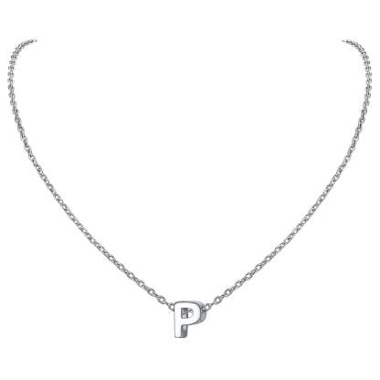 Collier Initiale A-Z en Argent Sterling 925 pour Femmes P