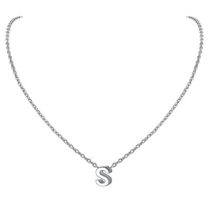 Collier Initiale A-Z en Argent Sterling 925 pour Femmes S